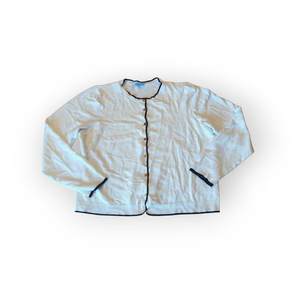 Draper James RSVP Cardigan Sweater Womens 2X Cream Button Front Preppy  Stretch - Picture 1 of 8